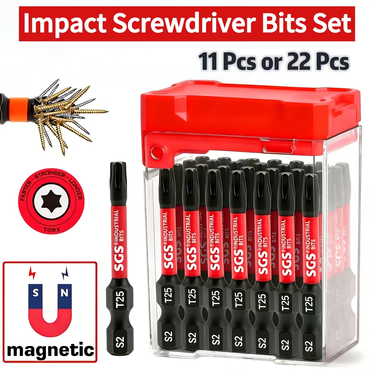 Diy Electronics Gadgets - 11/22-częściowy zestaw bitów magnetycznych Torx T25,