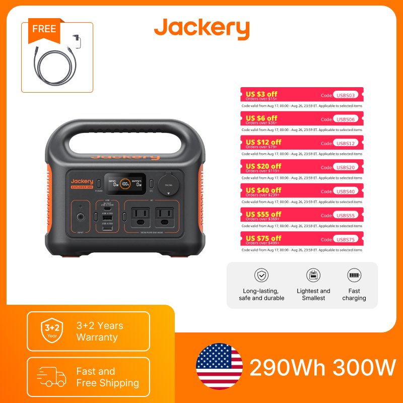 Solar Powered Charger - Przenośna stacja zasilania Jackery Explorer 300New