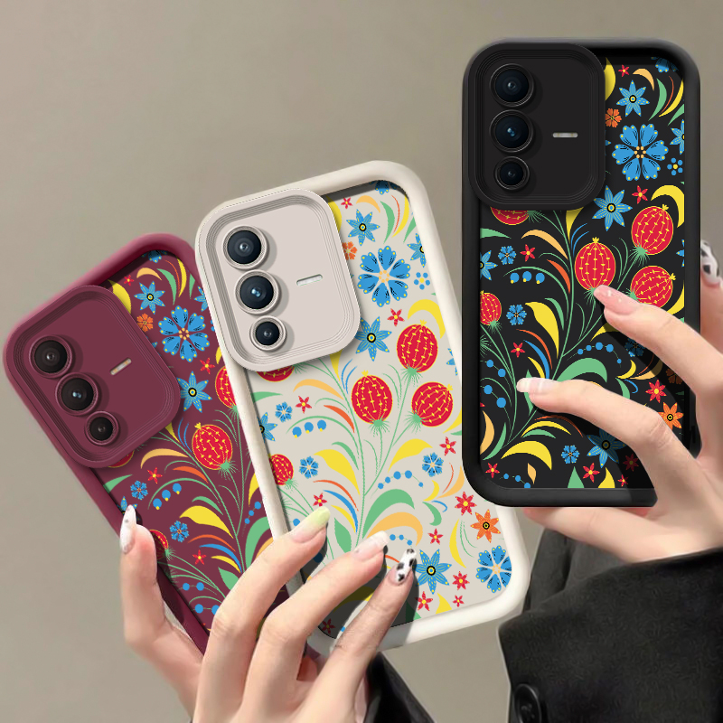 Vivo V40 - Etui na telefon z motywem kwiatowym